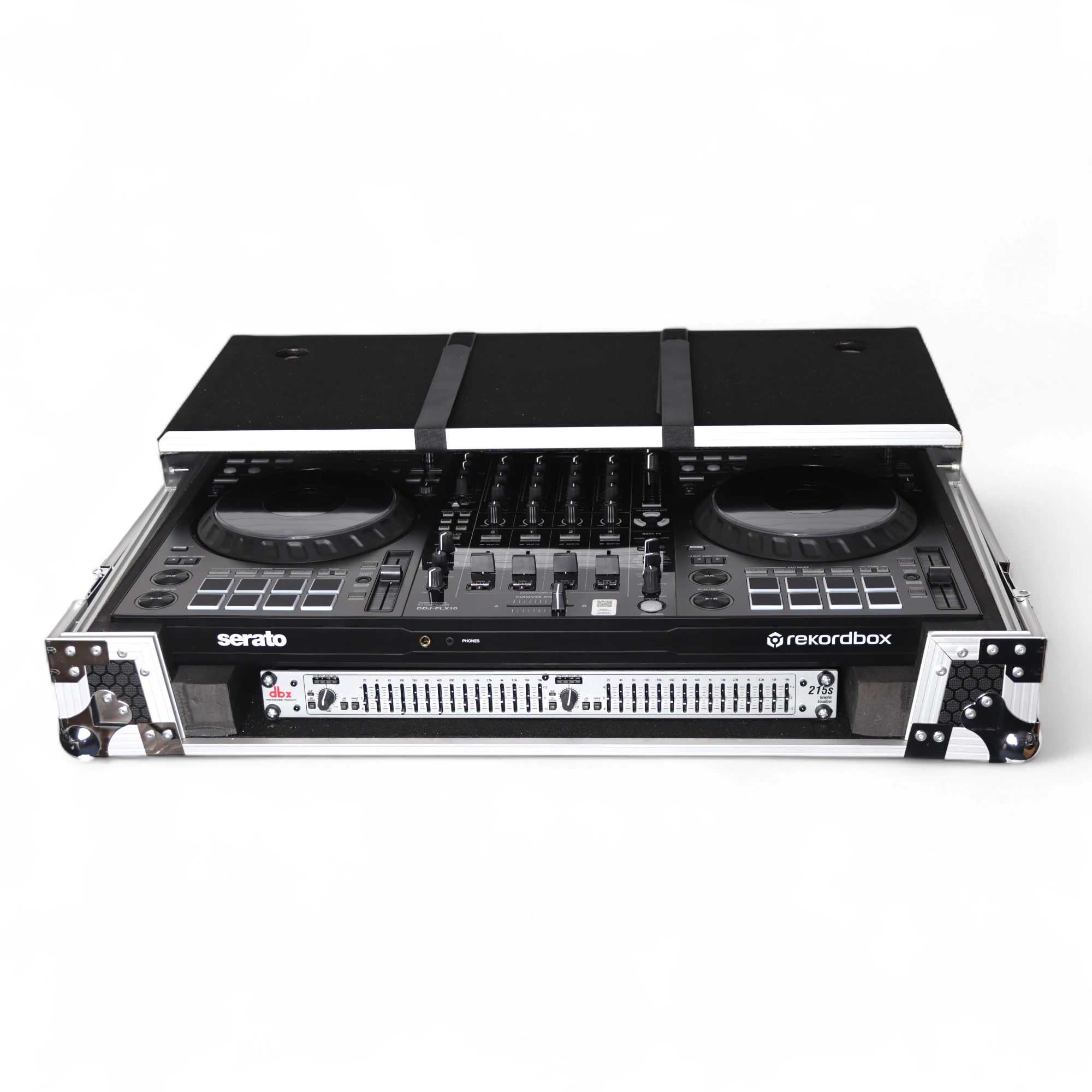 Protekt Flight Case for Pioneer DDJ-FLX10 with Wheels, Laptop Shelf & 1U Rack