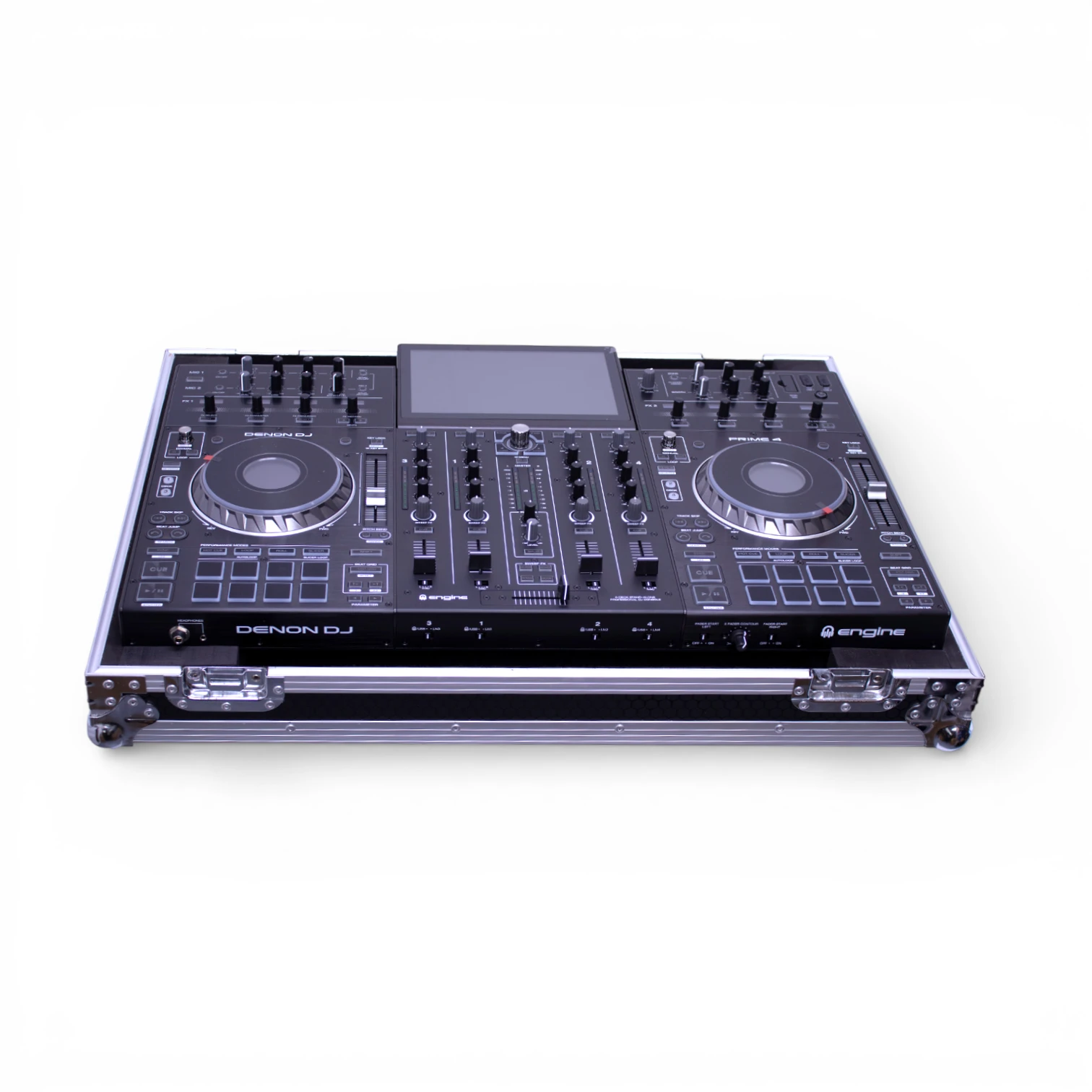 Denon Prime 4+ Case from Protekt CP4 DJ Flight Case with Wheels